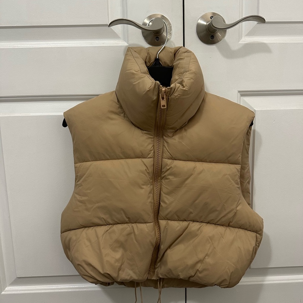 Tan Puffer Vest